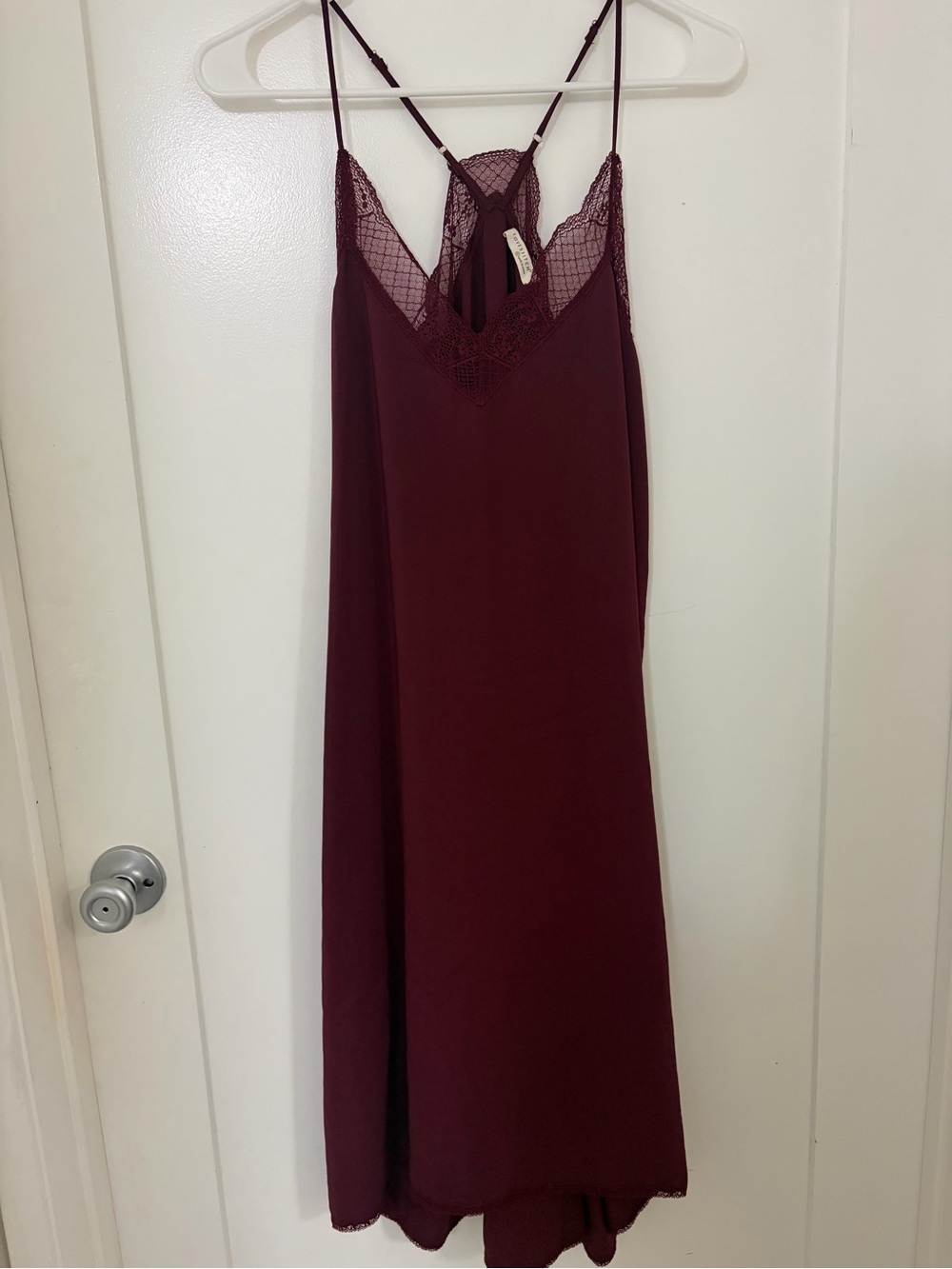lovestitch Burgundy Lace-Trim Slip